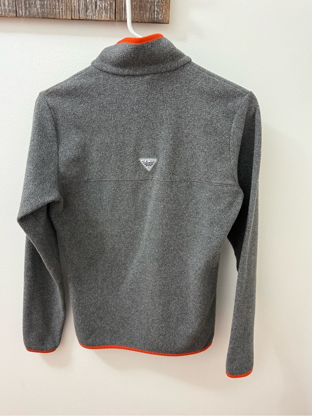 Columbia Gray Fleece Pullover with Orange Trim Clemson XS - Picture 7 of 8